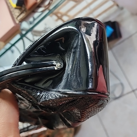 EUC Vintage Beverly Feldman Black Python Clutch Bag - Picture 5 of 12